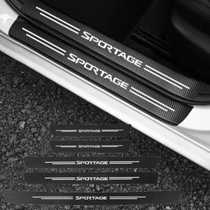 Kia Sportage 3 4 QL 탄소 섬유 자동차 도어 씰 프로텍터 트렁크 범퍼 페달 안티 스크래치 방수 데칼 스티커 커버