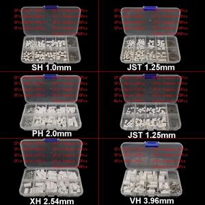 1Box ​​SH 1.0MM/JST 1.25mm/ZH 1.5mm/PH 2.0mm/XH2.54mm/VH 3.96mm 수 플러그 암 소켓 하우징 압착 단자 커넥터 키트