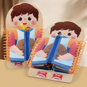 어린이를 위한 나무 다층 비지보드, 몬테소리 조기 교육 게임, 유아용 조용한 책, 감각 연습, 옷 입기 연습, 선물
