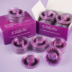 20 쌍 4 스타일 Wispy Faux Mink 가짜 속눈썹 혼합 극적인 두꺼운 컬 푹신한 스트립 속눈썹 아이 메이크업 세트 용 멀티 팩