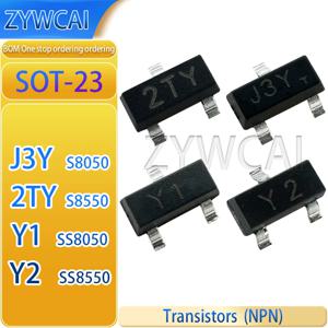 SS8050 SS8550 S8050 S8550 1.5A 0.5A J3Y 2TY Y1 Y2 SOT-23 50개 PNP NPN 트랜지스터 3층형