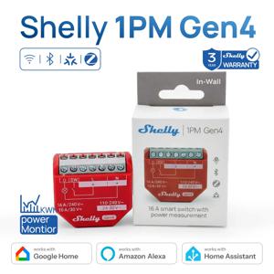 Shelly 1PM Gen4지그비 디바이스 매터 스마트 스위치 IoT 와이파이 전력 모니터링 기능 탑재, 알렉사, 홈킷, 구글 홈 호환