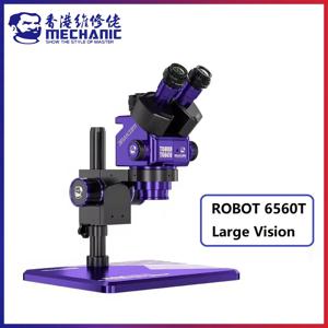MECHANIC ROBOT 6560T-B11 삼안 스테레오 산업용 현미경 6.5-60X 연속 줌 WF10X25 접안 렌즈 0.45X 카메라 어댑터