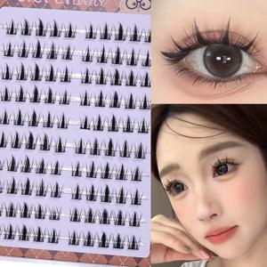 DIY 자체 접착 클러스터 속눈썹 10줄/박스, 접착제가 없는 만화 스타일 단면 속눈썹 자연스러운 모습