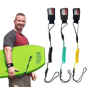 130cm 서핑 보드 서핑 안전 로프 후크 및 루프 단일 랩 스트랩 코일 바디 보딩 가죽 끈 훈련 운동에 적합