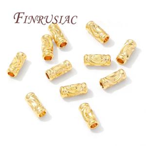 3mm * 7mm 튜브 비즈 스페이서 비즈 비즈, DIY 쥬얼리 만들기 용품, 목걸이/팔찌 액세서리에 대한 18K 골드 도금 구분 기호