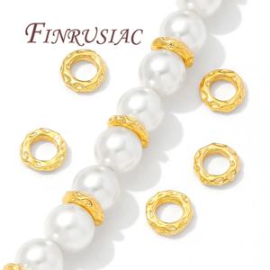 팔찌 용 구분 기호 18K 금 도금 5.7mm 7.7mm 스페이서 비드 쥬얼리 액세서리, 비드 구분 기호, 금속 비즈, DIY 결과