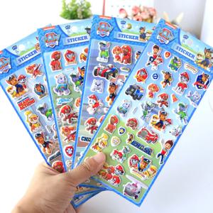 Paw Patrol 버블 스티커 귀여운 만화 순찰 송곳니 애니메이션 그림 Ryder Marshall Skye 3D 스티커 어린이 생일 파티 용품