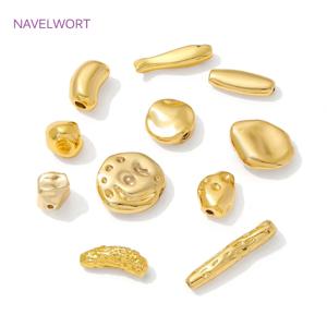 비즈 용 18K 골드 도금 불규칙한 구분 기호, Jewlery 제작 용 황동 금속 스페이서 비즈, 팔찌 비즈, DIY 구슬 피팅