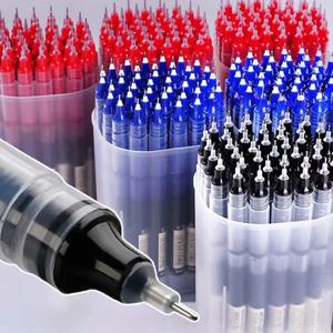 10개입 세트, 빠른 건조 속도, 0.5mm 굵기, 검정/빨강 잉크, 직선형 리퀴드 롤러볼 젤 펜, 사무용 및 학생용 문구류