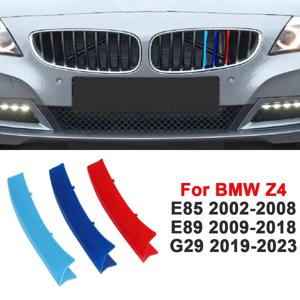 3pcs 전면 그릴 트림 스트립 Modifi BMW Z4 E85 2002-2008 E89 2009-2018 G29 2019-2023 자동 외부 액세서리