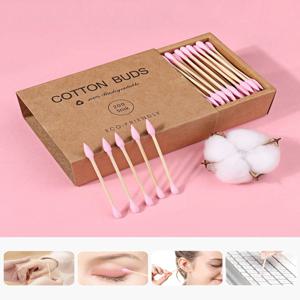 뾰족한 팁으로 메이크업 제거를 위한 메이크업 고급 면봉 가정용 성인용 귀 청소용 헤드 2개 일회용