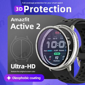 Amazfit Active 2 화면 보호기용 3D 보호 필름, 풀 커버리지 99% HD 선명도 긁힘 방지 버블 프리 액세서리
