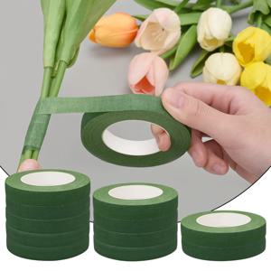 꽃다발 포장용 30m 꽃 테이프, 녹색 종이 접착제, 인공 꽃 및 식물 줄기용, DIY 제작 및 배열