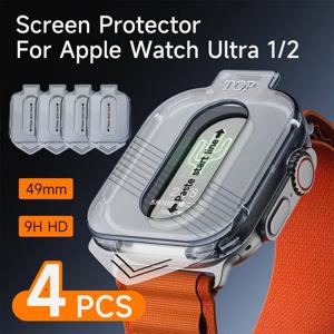 Apple Watch Ultra2 용 1-5Pcs 강화 유리 iWatch 초 설치 보호 필름 용 49mm 스크래치 방지 화면 보호기