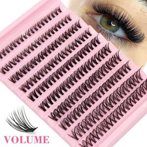 8-16mm 믹스 슈퍼 뭉치 200pcs 속눈썹 클러스터 확장 가짜 속눈썹 C/D 컬 30D 참 스타일 러시아어 볼륨