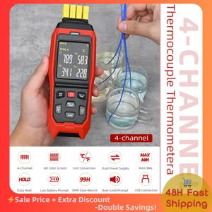 4채널 K/J/T 열전대 온도계, 고정밀 휴대용 USB 데이터 로거, HVAC 및 가전제품 수리용 5000개 데이터 기록 기능