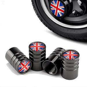 4Pcs 일반 영국 플래그 자전거 모토 자동차 타이어 휠 밸브 캡 커버 미니 쿠퍼 Countryman Clubman R55 R56 R60 F55 F60 자동차 Stye