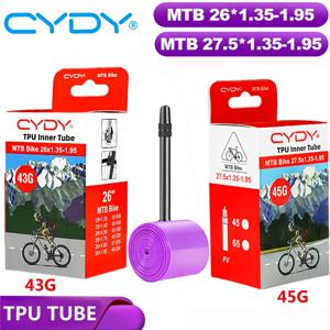 43g CYDY TPU 튜브 MTB 26 27.5 자전거 이너 카메라 26/27.5x1.35 1.4 1.5 1.75 1.85 1.95 인치 페뉴 산악 자전거 타이어 26/27.5 타이어