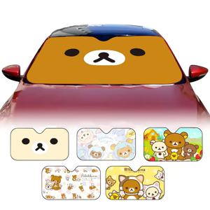 Korilakkuma Rilakkuma 참신 자동차 앞 유리창 차양 70x130cm 만화 포일 자동차 창 앞 유리 커버