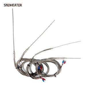 SNDHEATER K 유형 고온 센서 열전대 50MM/100MM/150MM/200MM/300MM 니들 프로브 1M/2M/3M/4M/5M 차폐 와이어