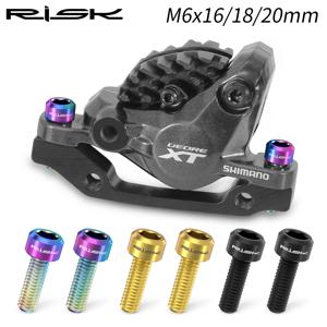위험 4PCS M6x16/18/20mm 자전거 디스크 브레이크 고정 볼트 (와셔 포함) 티타늄 산악 자전거 브레이크 캘리퍼스 클램프