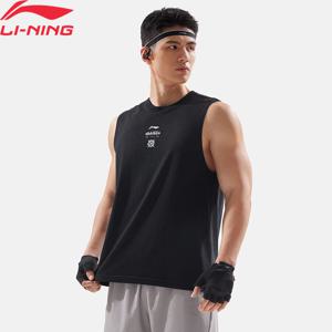 Li-Ning 남성용 트레이닝 조끼 AT DRY FREEZE 51%폴리아미드 45%면 4%엘라스테인 루즈핏 LiNing 피트니스 민소매 탑 AVSV045
