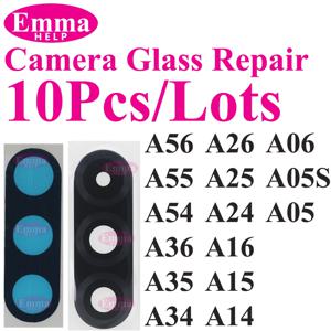 10Pcs 백 카메라 유리 렌즈 교체 삼성 A56 A55 A54 A36 A35 A34 A26 A25 A24 A16 A15 A06 A05s A05 A14 접착제