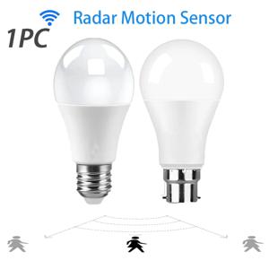 1pc 레이더 모션 센서 전구 E27 B22 220V 6W 9W 12W 15W 18W 20W LED 밤 빛 침실 정원 LED 전구 홈