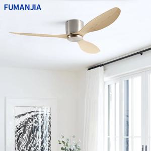 FUMANJIA 초박형 DC 천장 선풍기(리모컨 포함) - 6단 무소음, ABS 블레이드 3개, 낮은 천장 및 작은 공간에 이상적(조명 없음)