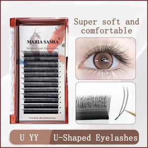 마리아 U자형 UYY 속눈썹 인조 밍크 브라운 M컬 YY 속눈썹 내추럴 소프트 브라질리언 YY 속눈썹 연장