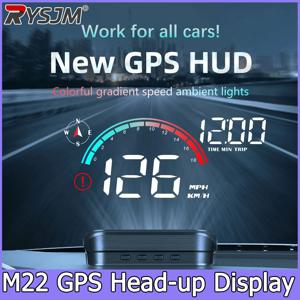M22 자동차 HUD 헤드업 디스플레이 범용 디지털 GPS 속도계 HD LCD 유리창 프로젝션 프로젝터 (모든 차량용)