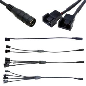 새로운 DC 5.5*2.1mm 암-4 핀 Pwm 팬 어댑터 케이블 1 ~ 4/3/2/1 방법 컴퓨터 PC 팬 전원 공급 장치 커넥터 케이블 12V 검정색