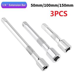 3PCS 1/4 인치 소켓 익스텐더, 50/100/150mm 래칫 렌치 연장 바, 좁은 공간을 위한 스티어링 슬리브 도구