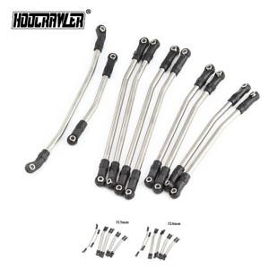 313mm/324mm 금속 링크 세트 축 SCX10 SCX10 II 90046 1/10 RC 크롤러 자동차 용 나일론 엔드 키트가있는 링키지 스티어링로드