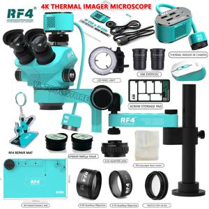 RF4 스테레오 삼안현미경 360 °   회전 관절형 암 스탠드 전화 납땜 PCB 수리 4K C39 열화상 카메라