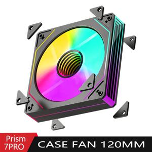 PRISM 7 PRO 컴퓨터 케이스 팬 120mm ARGB 4핀 PWM 무음 냉각 팬 12V 높은 공기 흐름 58.36CFM/800-1800RPM