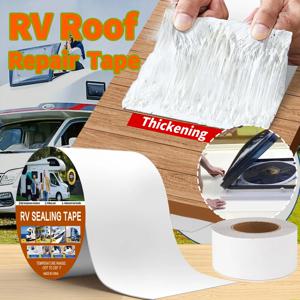 RV 실란트 테이프 흰색 방수 씰 테이프 - 지붕 수리용 비바람에 견디는 실란트 루핑 테이프 캠핑카 트레일러 보트 씰링 누출