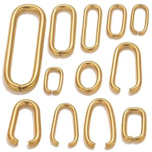 20pcs 스테인레스 스틸 타원형 오픈 직사각형 베젤 빈 매력 귀걸이 쥬얼리 만들기 용품 커넥터 링