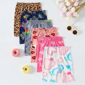 1/4/6 조각 소녀 계절 얇은 달콤한 귀여운 유행 인쇄 바닥 반바지 안티 Gare 안전 바지 소프트 레깅스 홈 바지