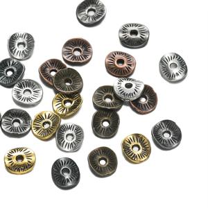 50-100Pcs 7.5x8.5mm 합금 골동품 청동 라운드 곡선 브러시 디스크 스페이서 비즈 팔찌 목걸이 쥬얼리 만들기 용품