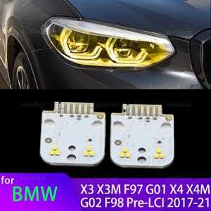CSL 옐로우 DRL 엔젤 아이 LED 보드 어댑티브 헤드라이트 63117466107 63117466108 BMW X3 X3M F97 G01 X4 X4M G02 F98 2017-2021용