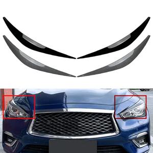 인피니티 Q50 Q50s Q60 2014-2023용 자동차 헤드라이트 헤드램프 눈꺼풀 눈썹 커버 장식 트림