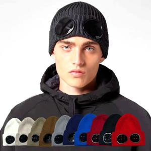 새로운 unisex 남성 여성 니트 모자 고글 방풍 겨울 따뜻한 스키 beanies 부드러운 따뜻한 안티-슬립 귀