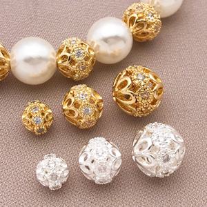 2/4/6pcs/lot 2026 NEW Shining Brightly 6/8/10mm 18K 금도금 고품질 황동 지르콘 팔찌 쥬얼리 제작 액세서리