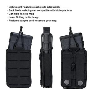 M4 M16 AR15 5.56mm 매거진 파우치, 단일 매거진 홀스터, MOLLE 호환, 레이저 컷 개구부가 있는 EDC 허리 파우치