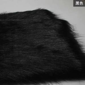 블랙 그레이 색상 모조 플러시 롱 퍼 원단, 장난감 인형 바느질용 인조 퍼 원단 카펫 신발 가방 수제 공예용