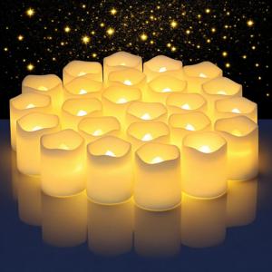 24Pcs Flameless LED 촛불 조명 크리 에이 티브 소원 Led 차 램프 따뜻한 흰색 할로윈 웨딩 크리스마스 장식 촛불 빛