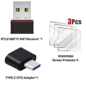 R36S (WiFi) RTL8188FTV USB 동글 및 R36S R36H R36 R36PLUS 레트로 게임 콘솔 휴대용 액세서리용 C타입 OTG 어댑터