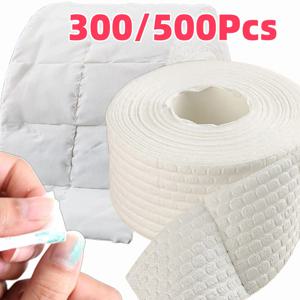 300/500Pcs/Roll Lint Free Cotton 네일 와이프 일회용 젤 폴리쉬 파우더 메이크업 리무버 패드 매니큐어 살롱 화장품 클린 페이퍼